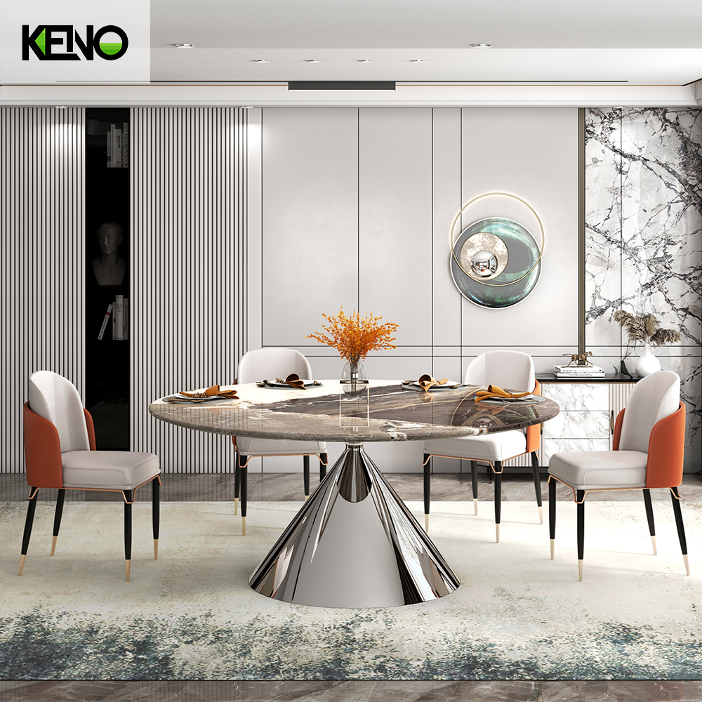 Luxury Table Silver Color Dining Room Leg