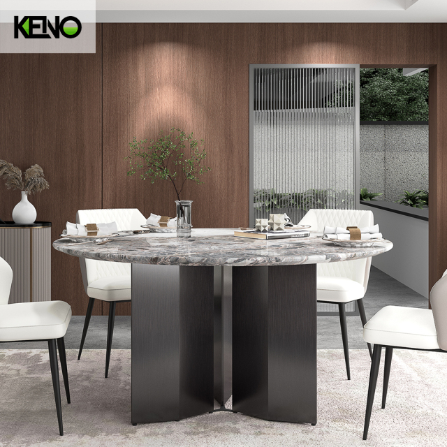 Luxury Design Rectangular Kitchen Marble Dining Table Legs with Stable Base Plate