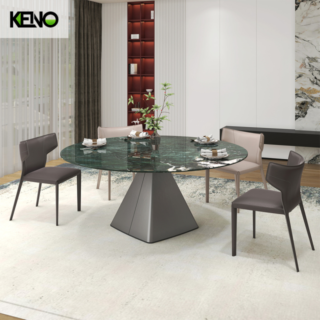 High Quality Dark Color Table Leg Kitchen Home Furniture Merble Dining Table and Chair