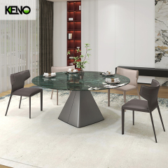 High Quality Dark Color Table Leg Kitchen Home Furniture Merble Dining Table and Chair