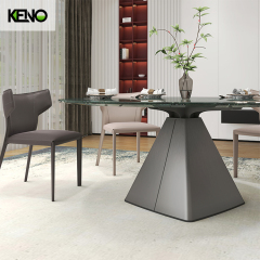 High Quality Dark Color Table Leg Kitchen Home Furniture Merble Dining Table and Chair