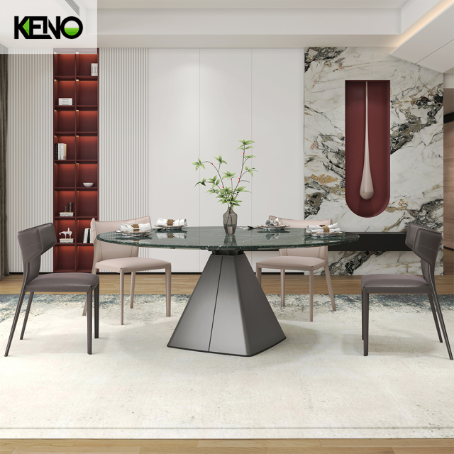High Quality Dark Color Table Leg Kitchen Home Furniture Merble Dining Table and Chair