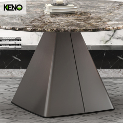 Factory Wholesale  Dark Color Table Leg Kitchen Home Furniture Merble Dining Table and 6 Chairs