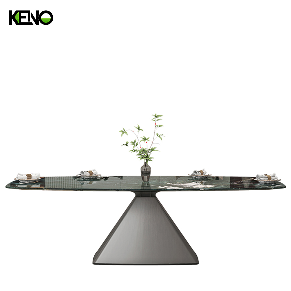 KENO Factory Home Furniture Rectangle Marble Dining Table Set with Dining Chairs
