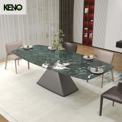KENO Factory Home Furniture Rectangle Marble Dining Table Set with Dining Chairs