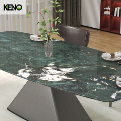 KENO Factory Home Furniture Rectangle Marble Dining Table Set with Dining Chairs