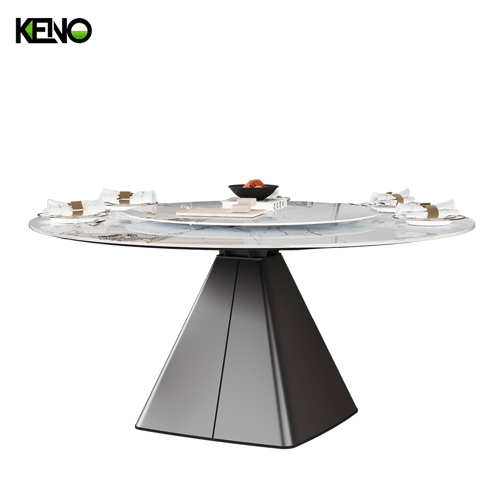 KENO Factory Home Furniture Elegant Slate Dining Table Set with Dining Chairs