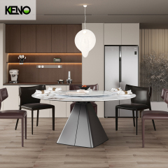 KENO Factory Home Furniture Elegant Slate Dining Table Set with Dining Chairs