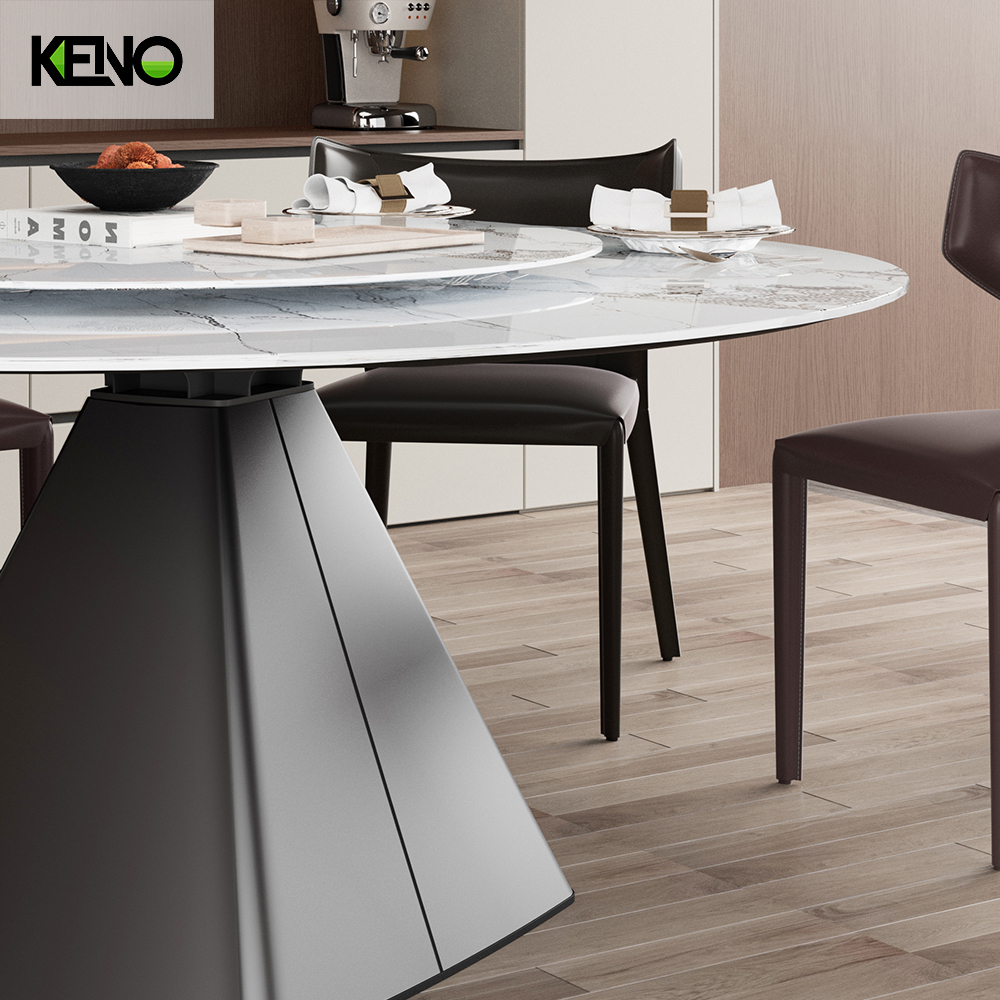 KENO Factory Home Furniture Elegant Slate Dining Table Set with Dining Chairs