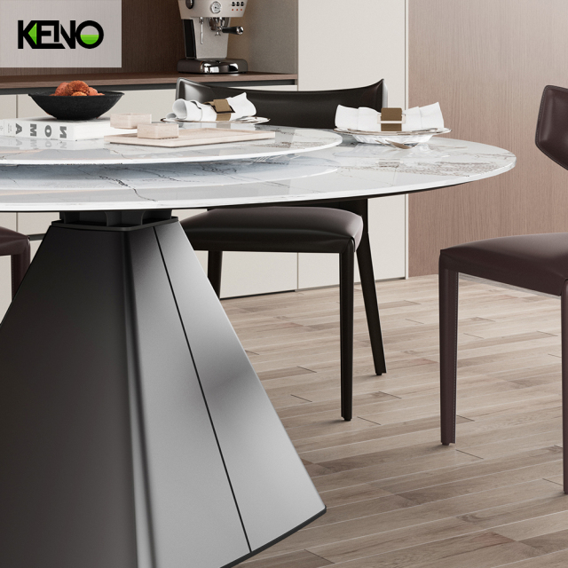 KENO Factory Home Furniture Elegant Slate Dining Table Set with Dining Chairs