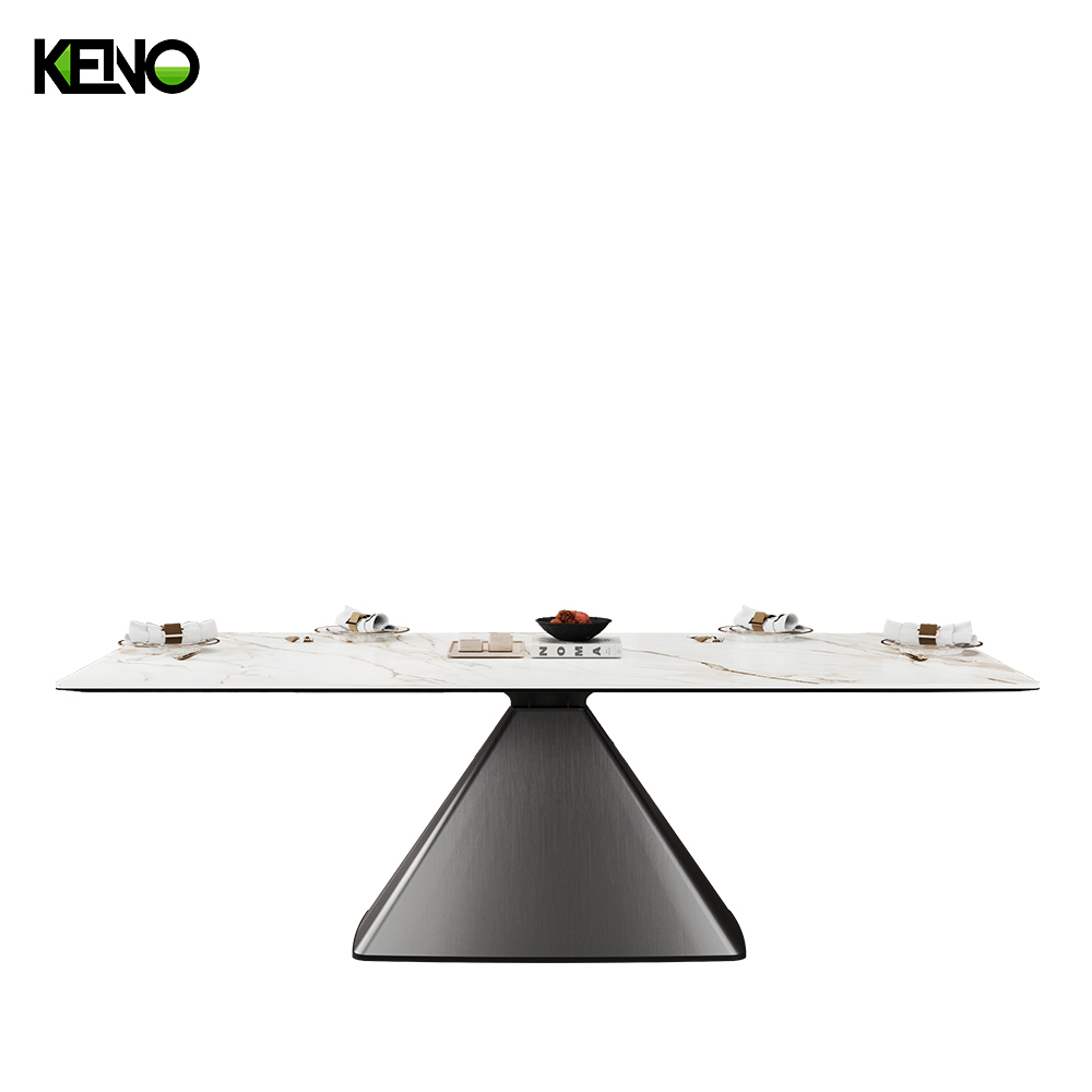 KENO Factory 1004B-3 Home Furniture Rectangle Wood-grain Dining Table Set with Dining Chairs