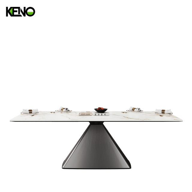 KENO Factory 1004B-3 Home Furniture Rectangle Wood-grain Dining Table Set with Dining Chairs