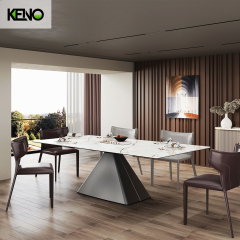KENO Factory 1004B-3 Home Furniture Rectangle Wood-grain Dining Table Set with Dining Chairs