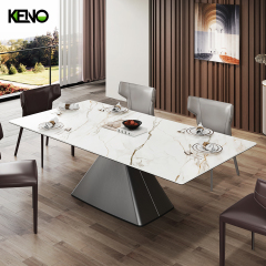 KENO Factory 1004B-3 Home Furniture Rectangle Wood-grain Dining Table Set with Dining Chairs