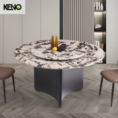 KENO Factory 1004B-3 Living Room Rectangle Sintered Stone Dining Table Set with Dining Chairs