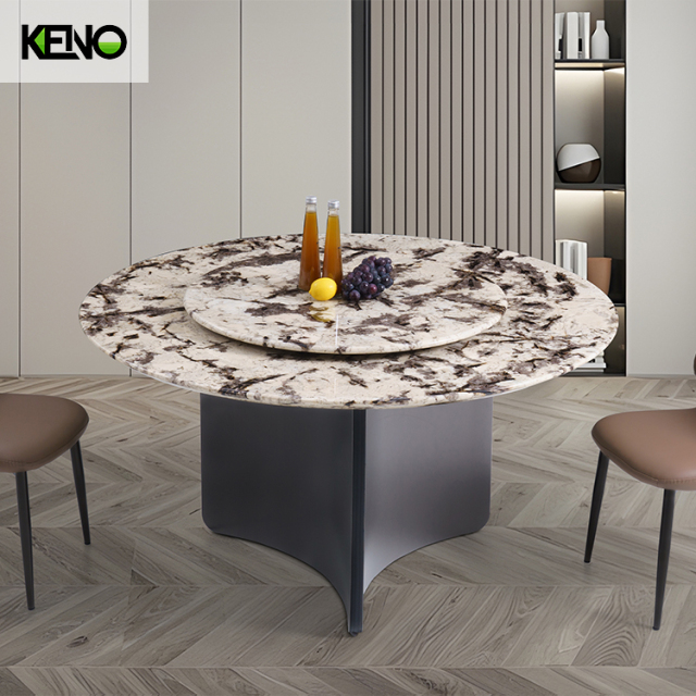 KENO Factory 1004B-3 Living Room Rectangle Sintered Stone Dining Table Set with Dining Chairs