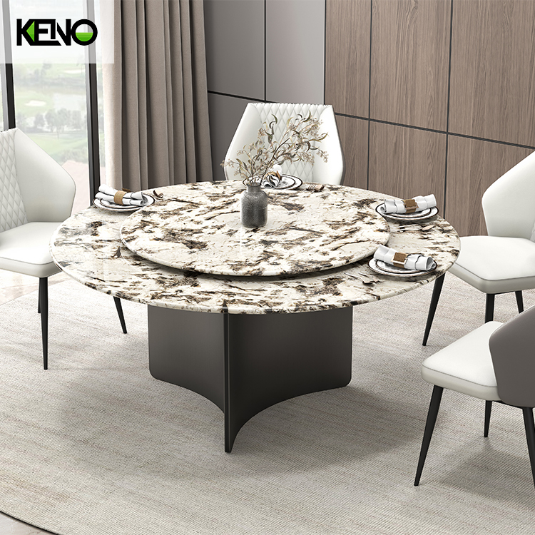 KENO Factory 1004B-3 Living Room Rectangle Sintered Stone Dining Table Set with Dining Chairs
