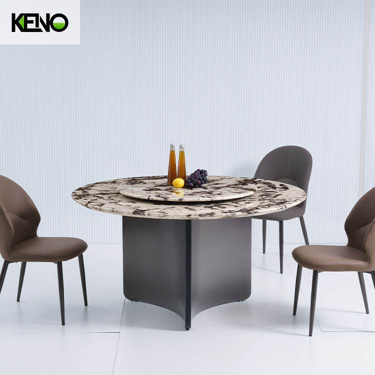 KENO Factory 1004B-3 Living Room Rectangle Sintered Stone Dining Table Set with Dining Chairs