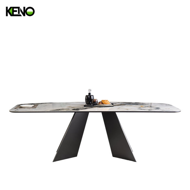 Patek Philippe High-end Luxury Goods Rectangle Sintered Stone Dining Table with 6 Dinner Chairs