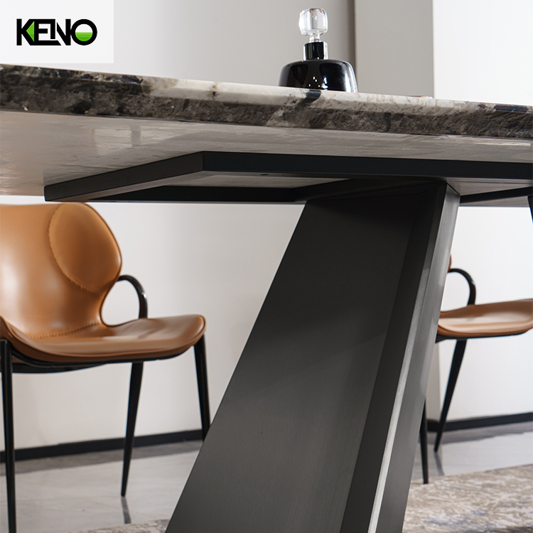 Factory Wholesale high-end Luxury Goods Rectangle Marble Dining Table with 6 Dinner Chairs