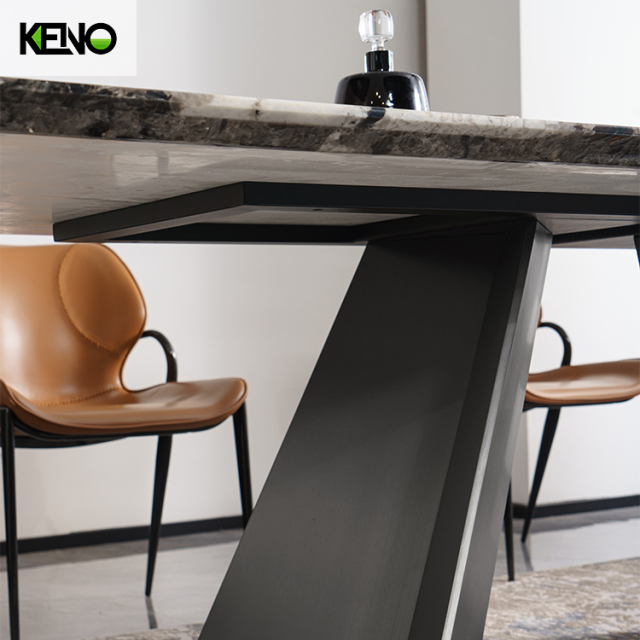 Factory Wholesale high-end Luxury Goods Rectangle Marble Dining Table with 6 Dinner Chairs