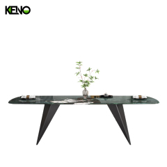 KENO Light Luxury Cozy Romantic Round Turntable Slate Dining Table with Domestic Use