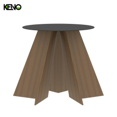 KENO Beige Tones Romantic Round Marble Dining Table with Dinner Chairs