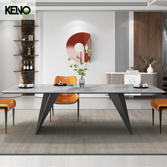 KENO Light Luxury Cozy Romantic Rectangle Marble Dining Table with Domestic Use