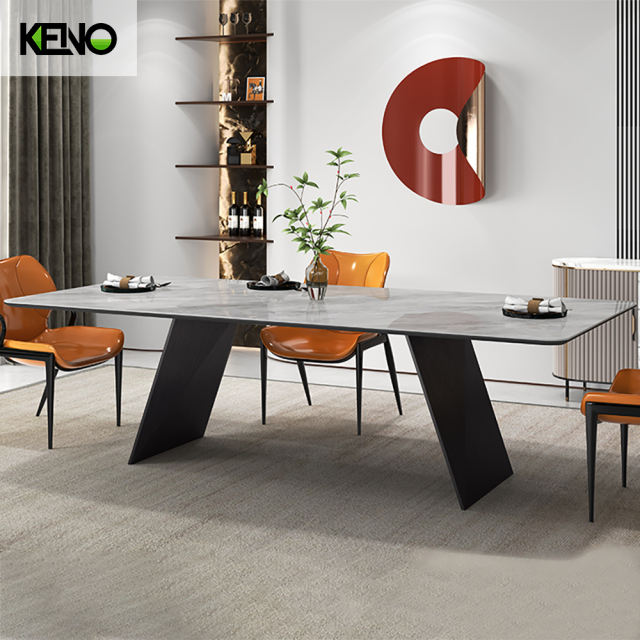 KENO Light Luxury Cozy Romantic Rectangle Marble Dining Table with Domestic Use