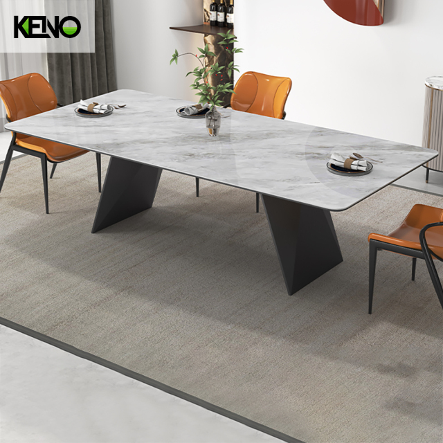 KENO Light Luxury Cozy Romantic Rectangle Marble Dining Table with Domestic Use