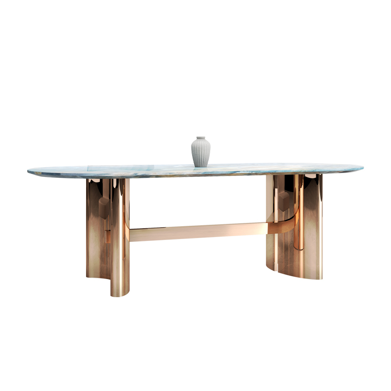 Dining Room Table Home Furniture Delicate Round Sintered Stone Kitchen Dining Table Set with Dinner Chairs