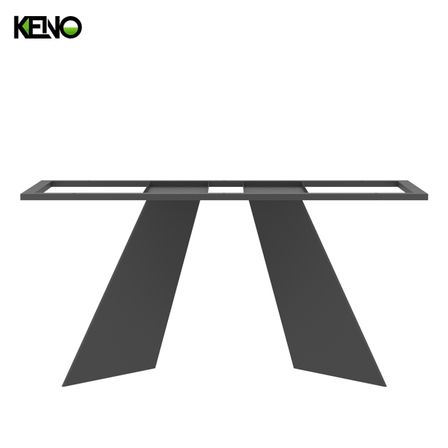 Home Furniture Dining Table High-end Venetian Light Brown Sand Black Elongated Ellipse Marble Dining Table Set