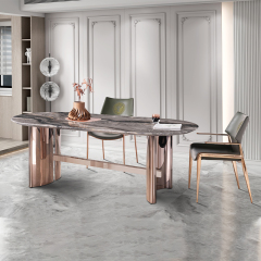 Dining Room Table Home Furniture Round  Sintered Stone Kitchen Dining Table Set with Dinner Chairs