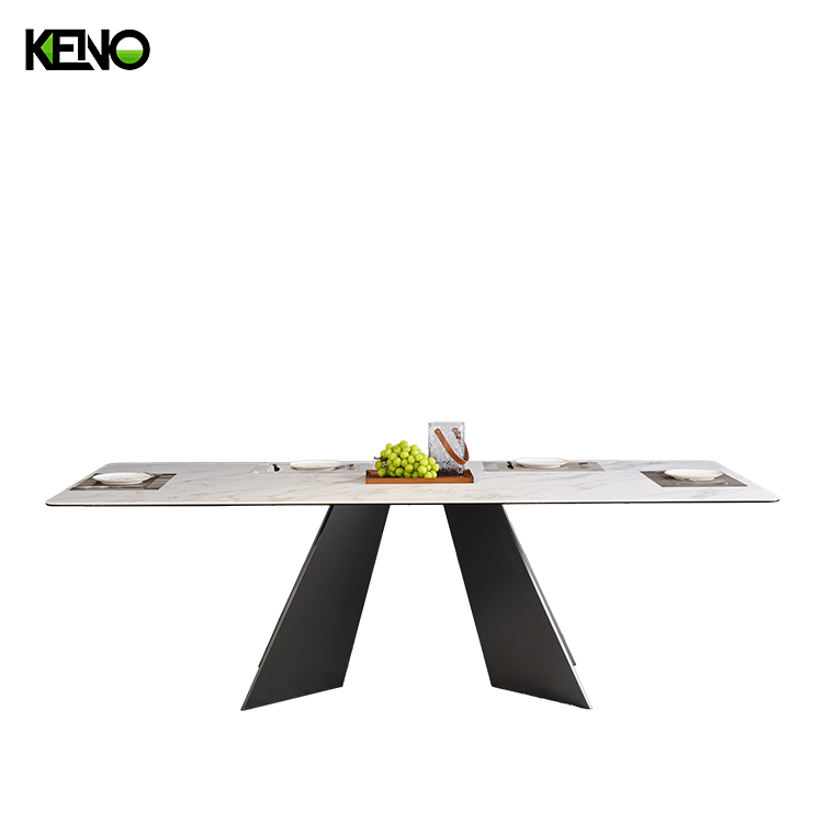 Home Furniture Dining Table High-end Rectangle Sintered Stone Dining Table Set