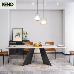 Home Furniture Dining Table High-end Rectangle Sintered Stone Dining Table Set