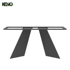 Dining Room Table High-end Home Furniture Venetian Light Brown Sand Black Elongated Ellipse Marble Dining Table Set with Dinner Chairs