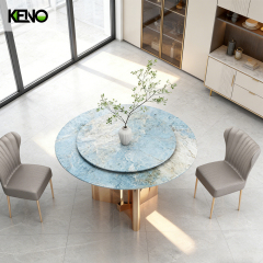 Dining Room Kitchen Table Home Furniture Round  Sintered Stone  Dining Table Set with Dinner Chairs