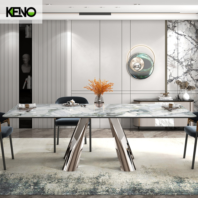 Luxury Modern Dining Table — Marble Top, Factory Direct Pricing