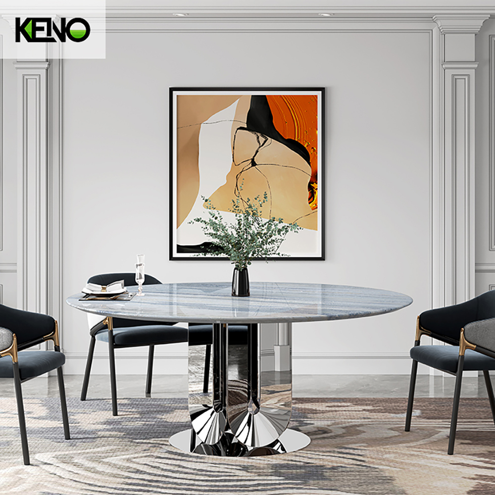 Marble Roung Dining Table Set for Dining Room — Premium Home Furniture