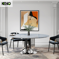 Marble Roung Dining Table Set for Dining Room — Premium Home Furniture