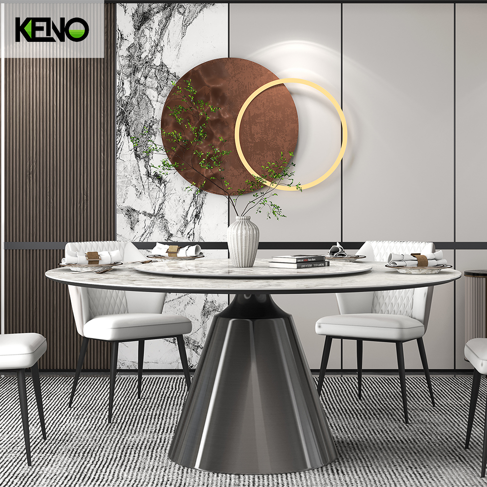 Round Wood-grain Dining Table — Modern Home Furniture, Custom Sizes & Colors