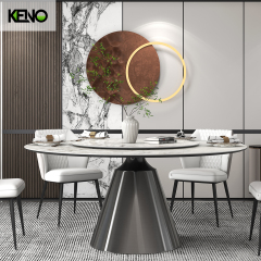 Round Wood-grain Dining Table — Modern Home Furniture, Custom Sizes & Colors