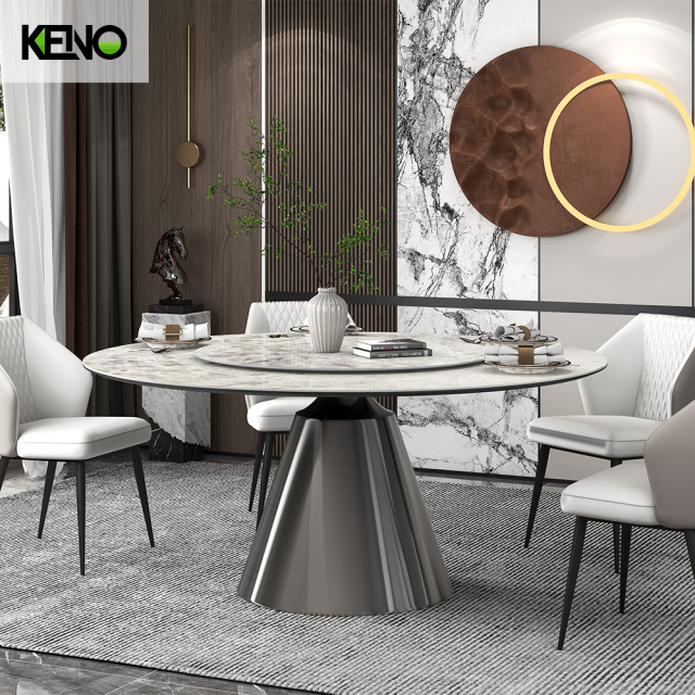 Round Wood-grain Dining Table — Modern Home Furniture, Custom Sizes & Colors