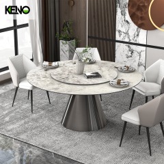 Round Wood-grain Dining Table — Modern Home Furniture, Custom Sizes & Colors