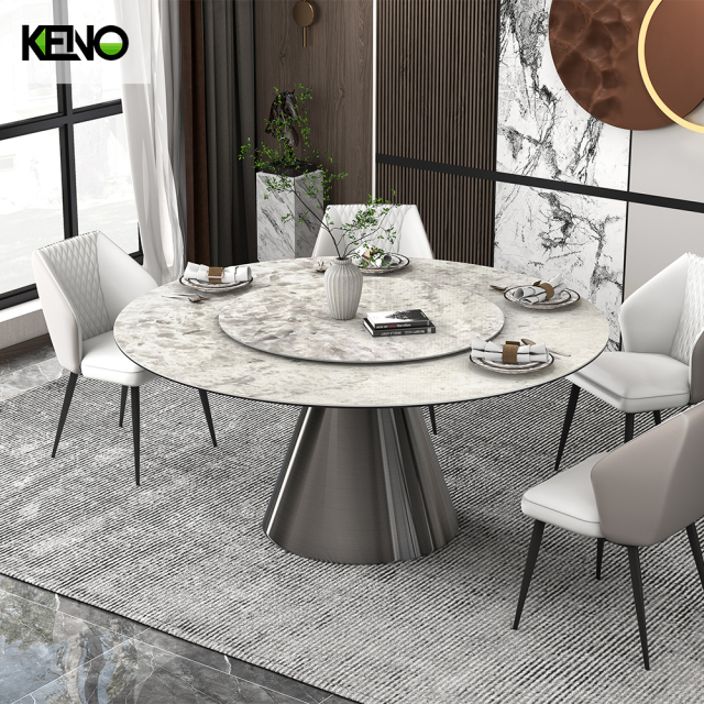 Round Wood-grain Dining Table — Modern Home Furniture, Custom Sizes & Colors