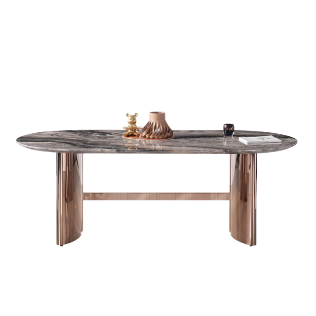 Dining Room Table Home Furniture Round  Sintered Stone Kitchen Dining Table Set with Dinner Chairs
