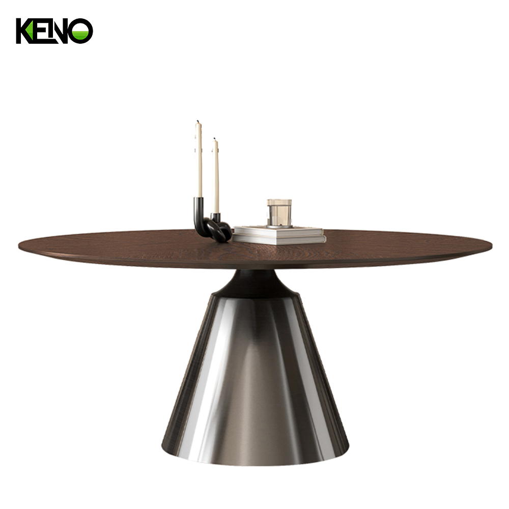 Round Wood-grain Dining Table — Modern Home Furniture, Custom Sizes & Colors