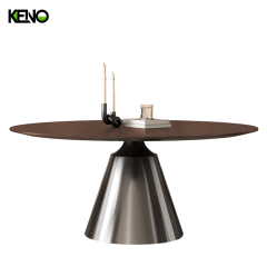 Round Wood-grain Dining Table — Modern Home Furniture, Custom Sizes & Colors