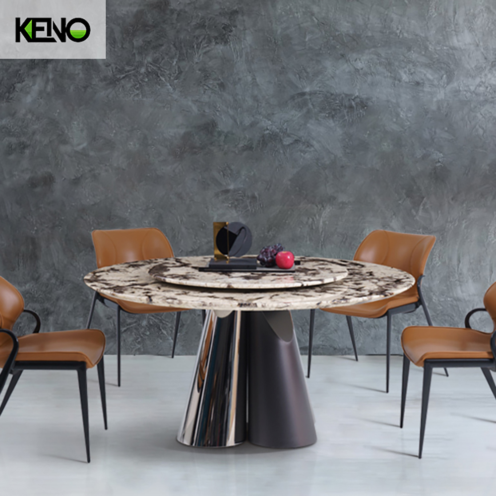 Round Dining Room Table — Marble Top, Premium Home Furniture Collection