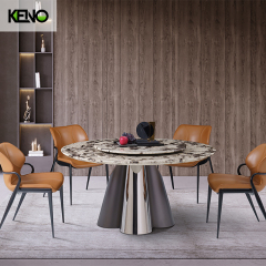 Round Dining Room Table — Marble Top, Premium Home Furniture Collection